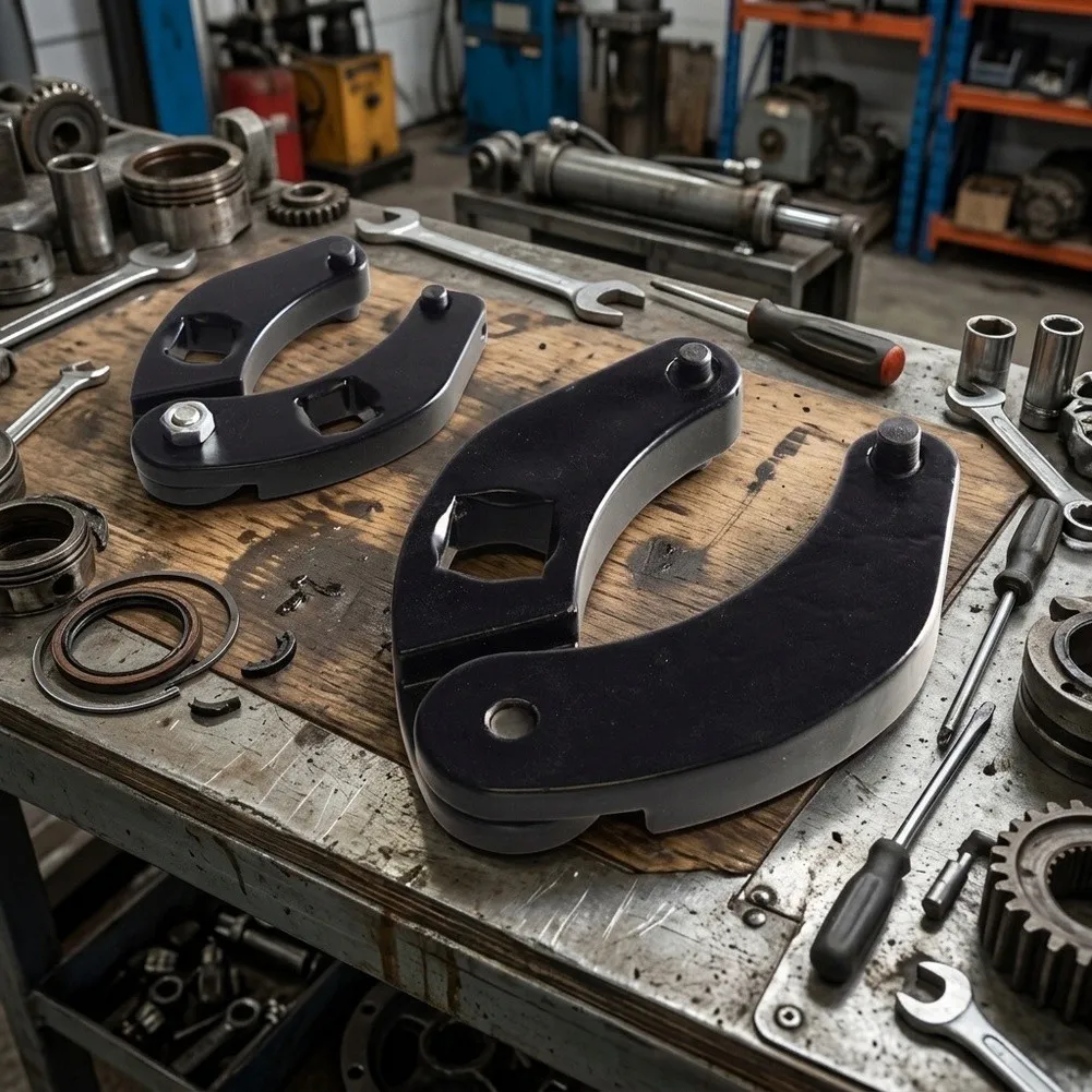 For Farm Equipment Maintenance Wrench Set for Hydraulic Cylinder Gland Nuts with Dual Size Adjustment and Steel Build