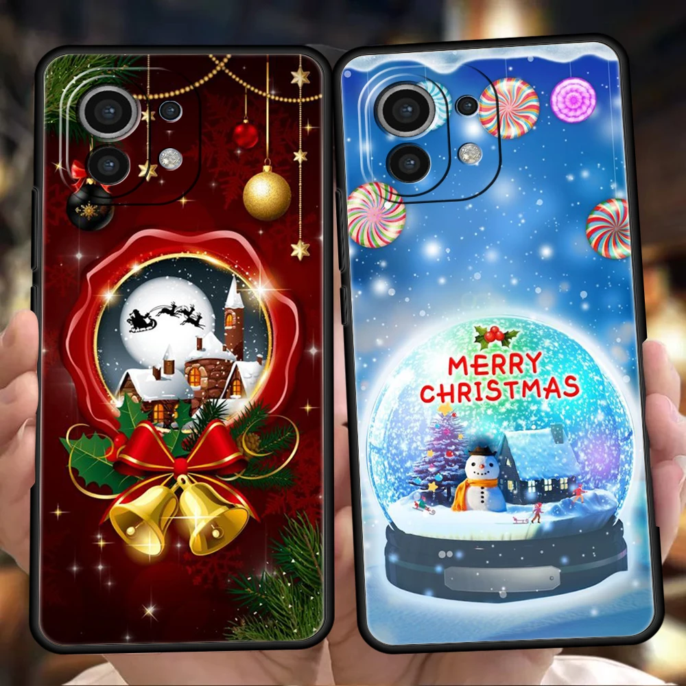 Snow Merry Christmas Phone Case for Xiaomi Poco C51 F3 X3 X4 GT NFC M3 M4 M5 Mi 13 12 11 Ultra 12T Pro Lite 5G Silicone Cover