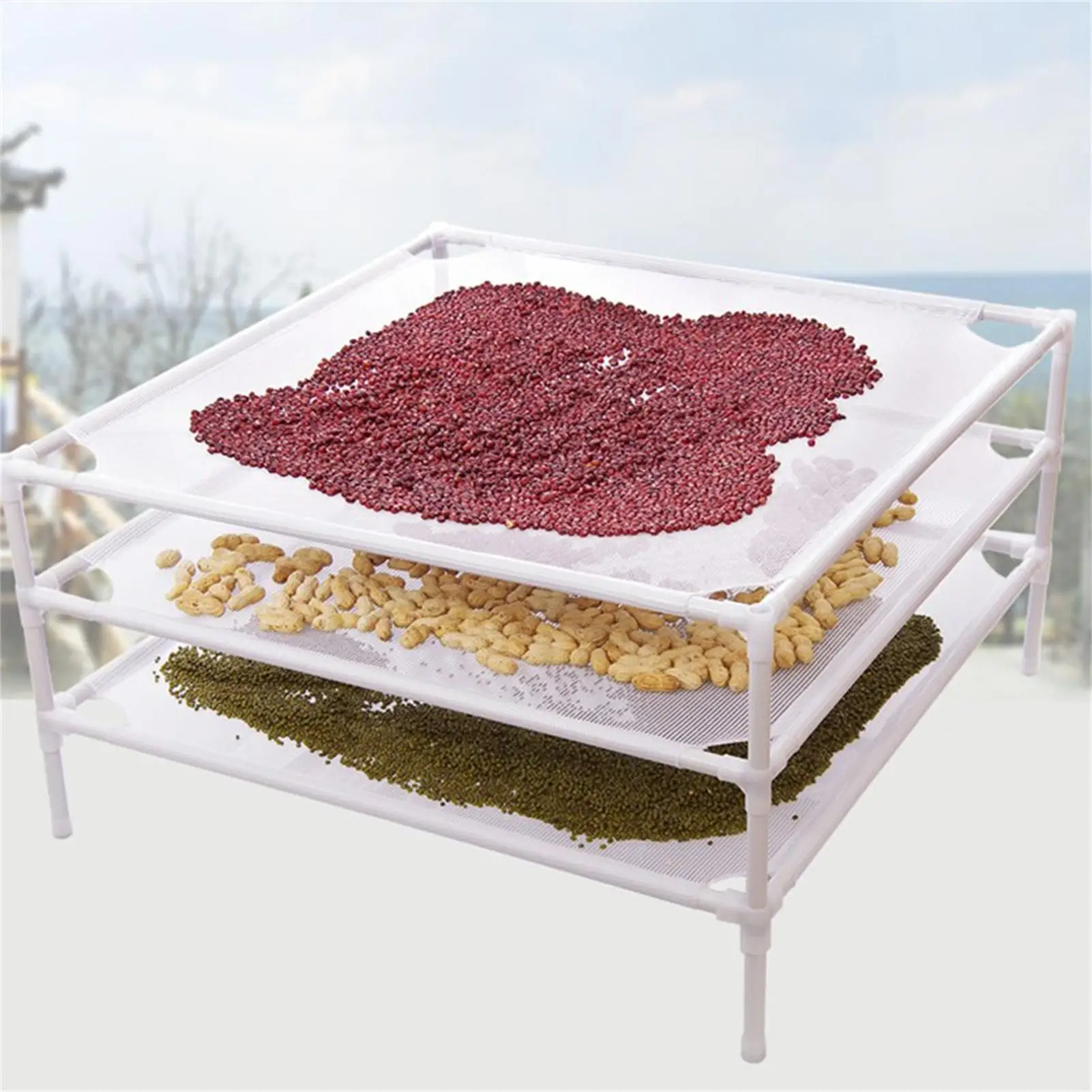 Portable Floor-mounted Dryer Stackable Laundry Drying Rack Mesh Surfaces Design Sweater Household Supplies for Backyard Balcony