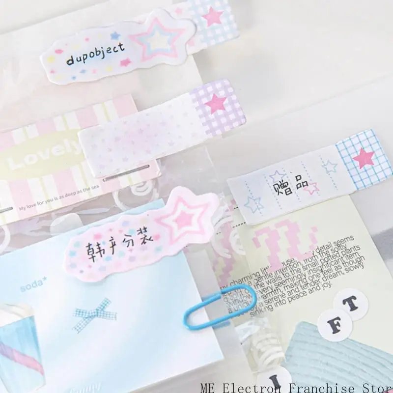 Aesthetic Sticky Note Star Label Sticker Memos Pad Easy to Write Simple Notepads Convenience Sticker Index Tabs