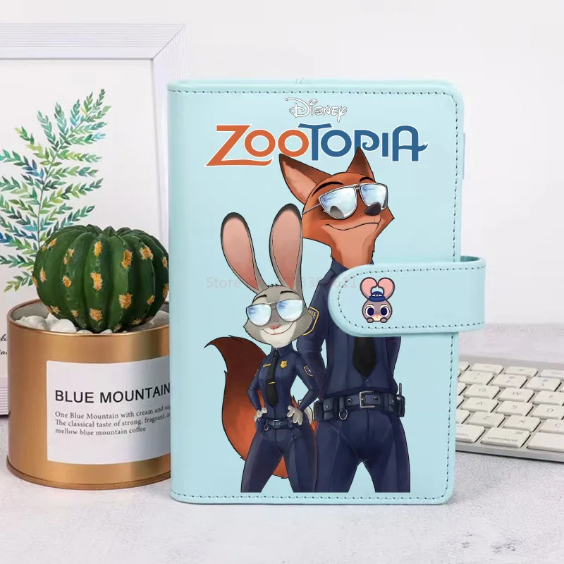 Disney Zootopia Judy Hopps Nick Wilde Student Diary Loose Leaf A6 Pu Leather Budget Binder Notebook Gift Stationery Wholesale