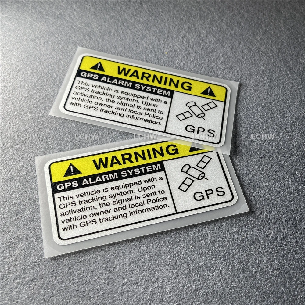 GPS Tracking Warning Vinyl Sticker Anti-Theft Alarm Decal Waterproof For Car Exterior