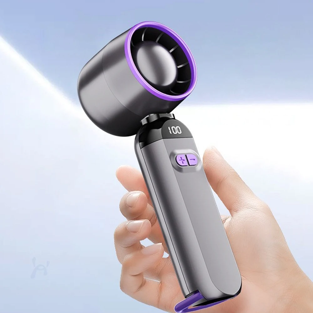 

Ручной турбовентилятор со светодиодным цифровым дисплеем, регулируемый охлаждающий вентилятор, перезаряжаемый через USB портативный электрический вентилятор для путешествий на открытом воздухе