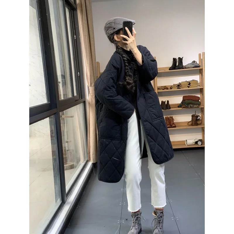 Korean Medium Long Styles Female Down Cotton coat 2024 Large Size 4XL Women Parkas Jacket Autumn Winter Cotton Padded Lady Coats