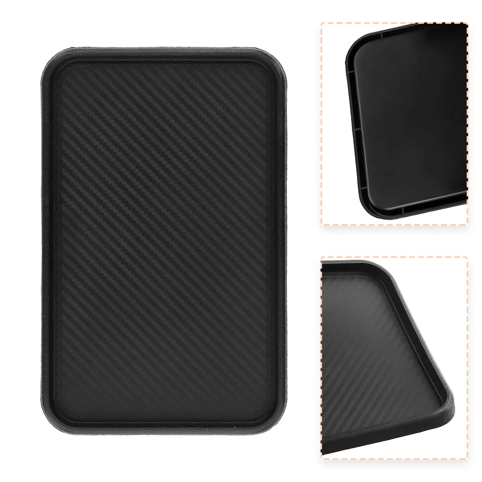 

Black Mat Dashboard Silicone Non-Slip Storage Catcher Pad 200x128mm High Quality Accessory Practical Replacement