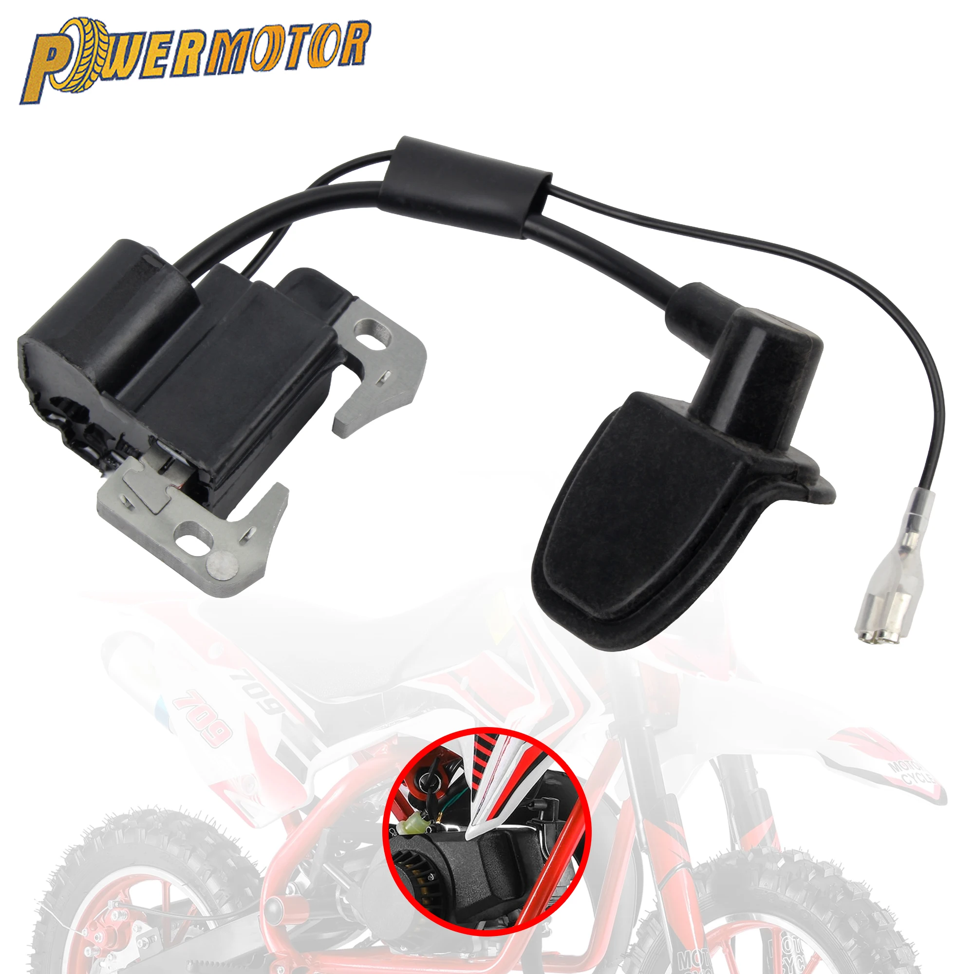 

ATV UTV Motorcycle 2-Stroke Engine High-Performance Ignition Coil for 43cc 47cc 49cc Mini Quad Pocket DirtBike Motocross Parts