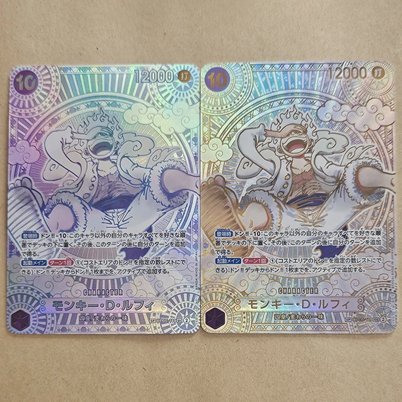2pcs/set One Piece Monkey D. Luffy Nika Nami DIY self-made Color Flash Card Anime Game Collection Card Gift Toy