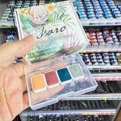 Belgian Watercolor Isaro Blossom Dream New Color Watercolor Pigment Pack 4 Colors/Box Portable Painting Art Supplies