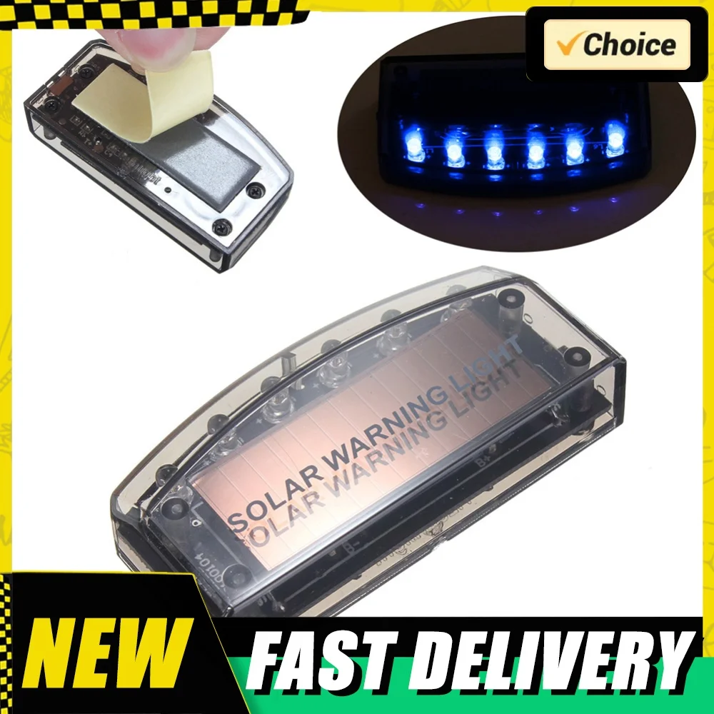 6 Led Car Anti-theft Warning Lights Solar Powered Car Light Simulated Dummy Led Car Alarm Light Solar Caution Led Lamp