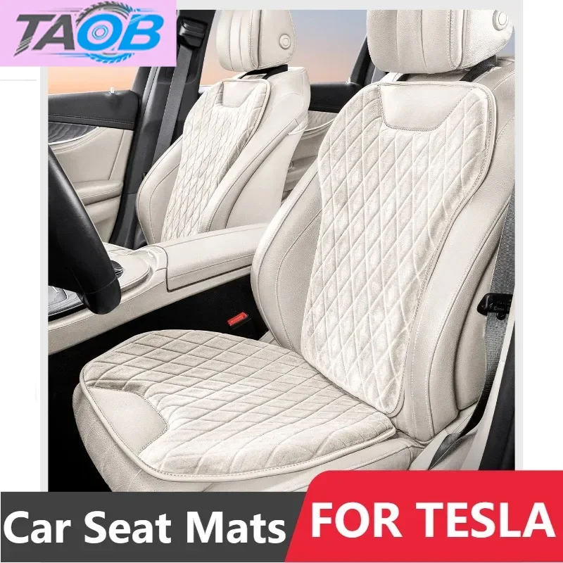 Car Seat Mats For Tesla ‌Model 3 Model Y Model X Model S Cybertruck‌ Flannel Back Seat Pad Protector Covers Cushion Accessories
