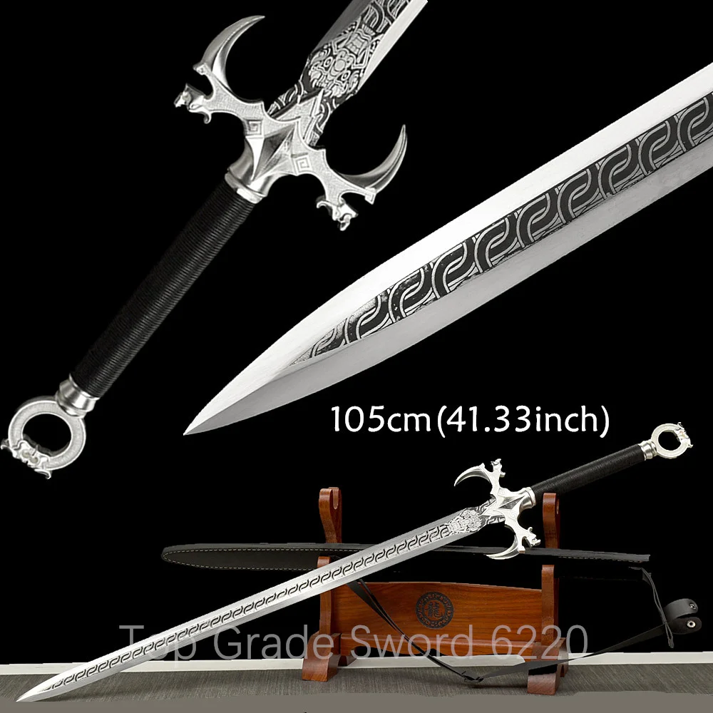 Excellent  Knight Sword Battle Ready Sword Forging Handmade Martial Art Sword Spring Steel Blade Full Tang Leather Sheath