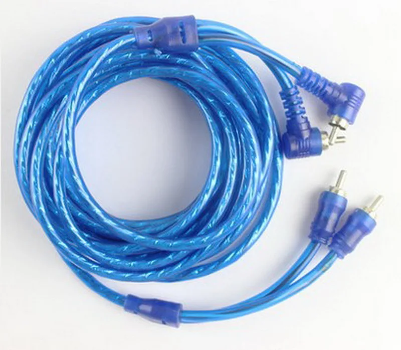 MJ-1 Car Audio Amplifier Cable 40 Core Pure Copper Wire 5M Blue Transparent PVC Sheath Subwoofer Connection Cord