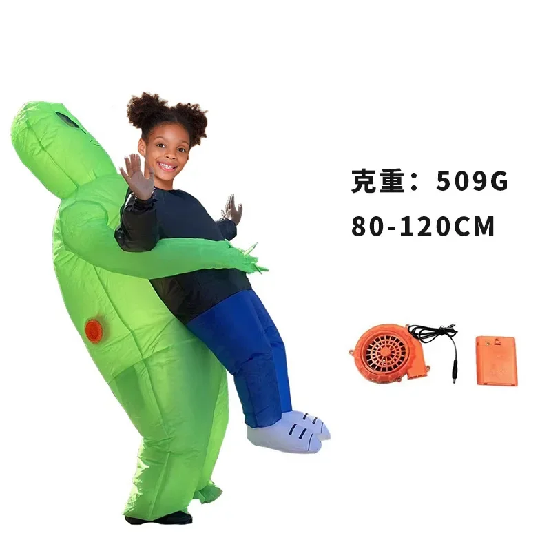 2025 فستان الهالوين دعائم محاكاة ساخرة بدلة غريبة قابلة للنفخ نفس شبح عناق بدلة شبح خضراء أزياء المهرجان #4