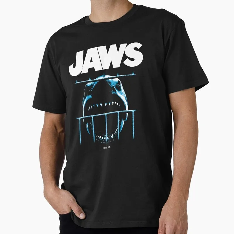 Jaws Horror Movie Halloween Gift T Shirt Vintage Amity Island Great White Shark Graphic Tops Unisex Short Sleeve Streetwear Tees