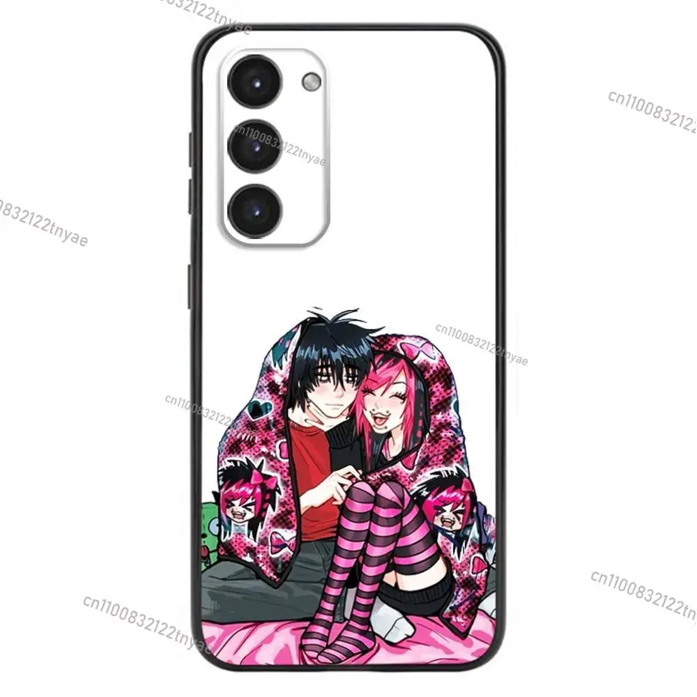 Love Black and Cute Emo Phone Case For Samsung Galaxy A20,21s,22,31,32,52,53,72,73,80,91 Soft Liquid Silicone Black Cover - view 6