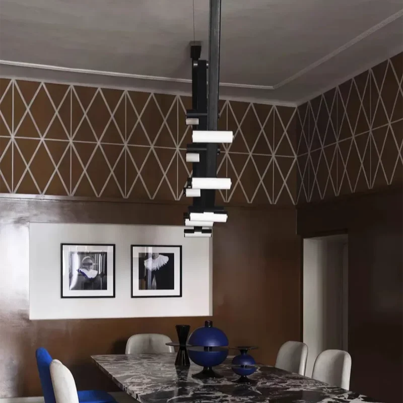 Modern Creative Leather LED Pendant Lamp Living Room Above Dining Table Hotel Villa with Adjustable Chandelier Home Decor Light