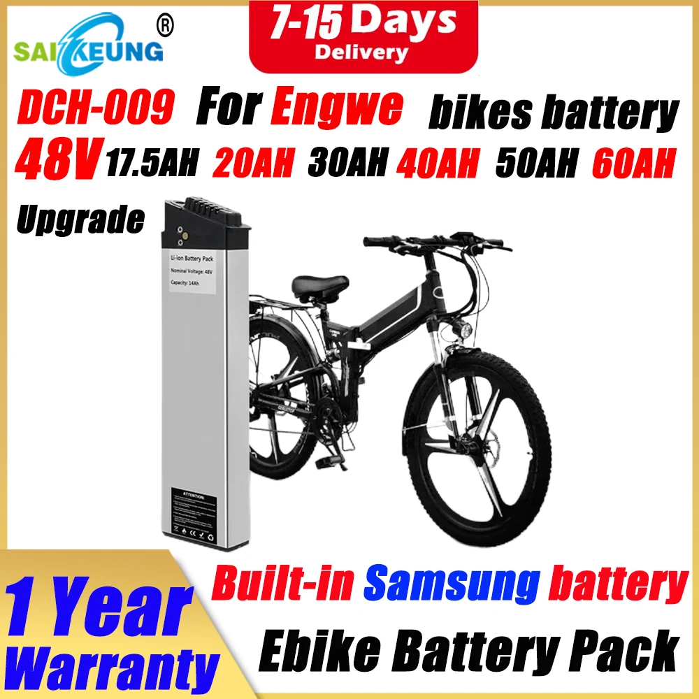 48V 50Ah Battery for 2022 New Engwe EP-2 Pro Engine Pro Upgraded Version For MATE X Bike Battery 48v17.5Ah20Ah 30ah 40ah DCH-009