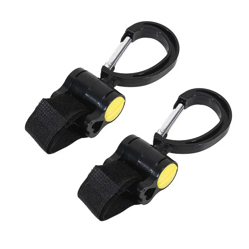 2Pcs 360° Rotatable Stroller Hooks | No-Drill PVC Universal Hooks For Strollers, E-Bikes & Helmets, Heavy-Duty Hanging Accessory