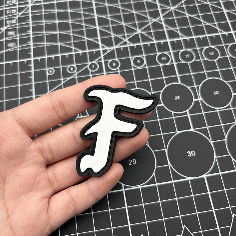 

One F Pvc Material Sticker Patch, Soft Rubber, with Glow-In-The-Dark Effect, Hook and Loop Tactical Morale Badge - Patch - Multi-Color, Perfect for Armbands, Backpacks, and Clothing Embroidery Patches