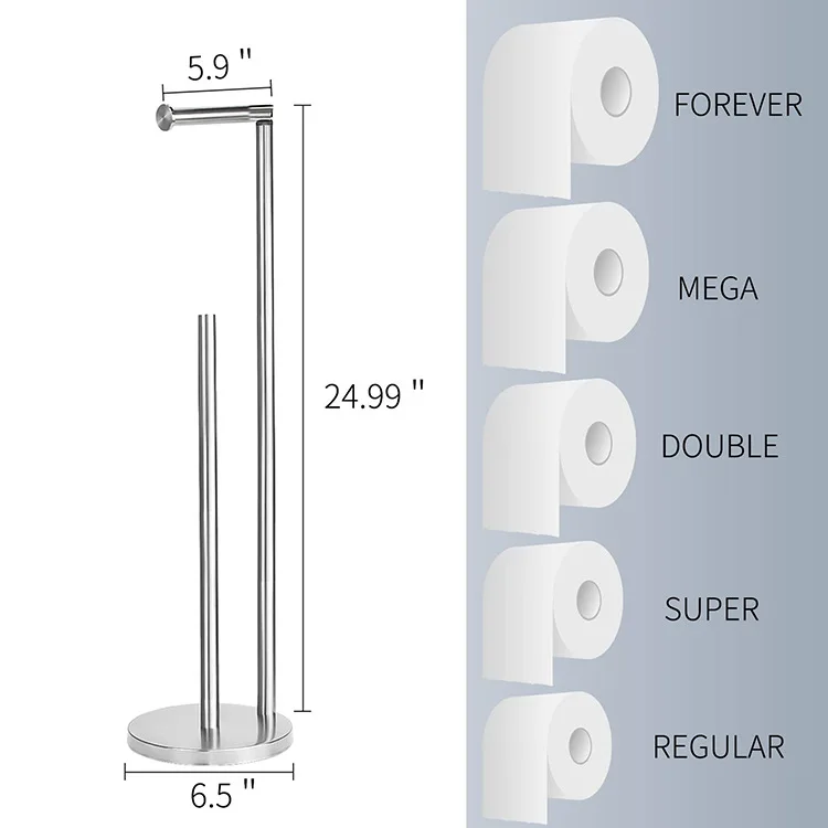 Suitable for Simple ToiletBrush Floor Type Tissue Holder Toilet Standing Roll Holder Toilet Paper ToiletRack