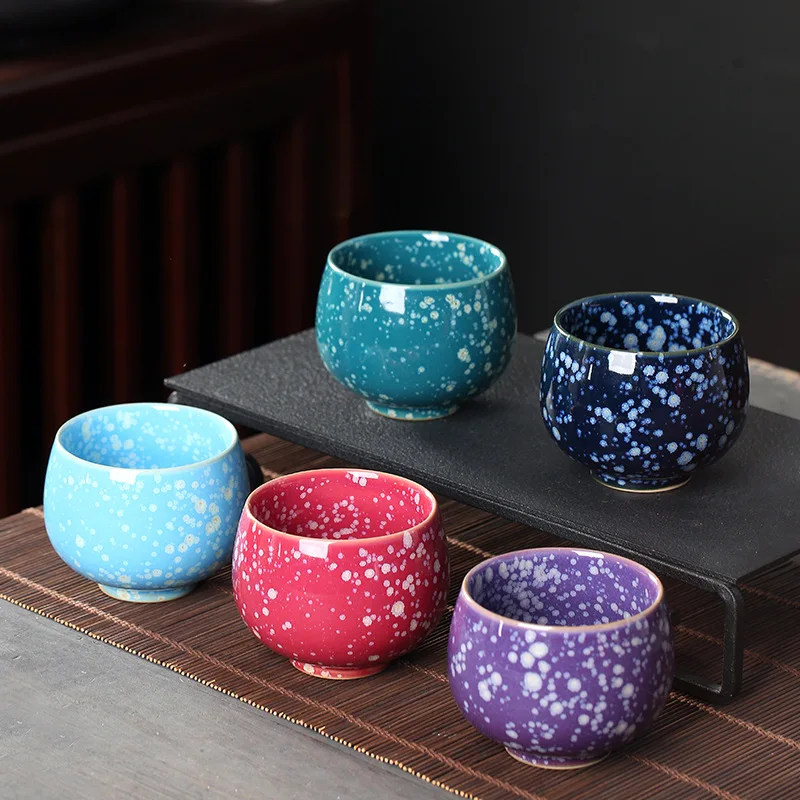 Japanese Style Kiln Change Ceramic Tea Cup Drinkware for Household Office Kung Fu Cups Coffee Mug Wine Drinkware Accessories