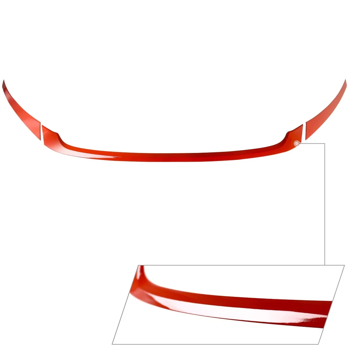Grille Cover Trim 3PC Fits 2016-2021 Honda Civic FK8 JDM Red Front Garnish - view 3