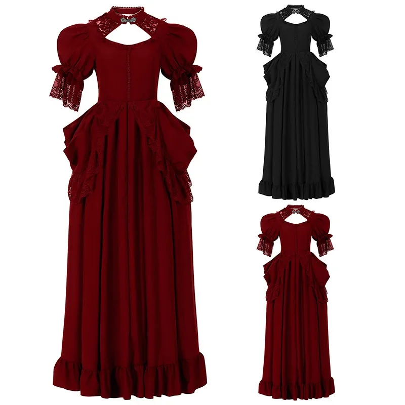 

Halloween Costume for Women Cosplay Vintage Royal Court Stage Costume Medieval Renaissance Victorian Ball Gown Dress Maxi