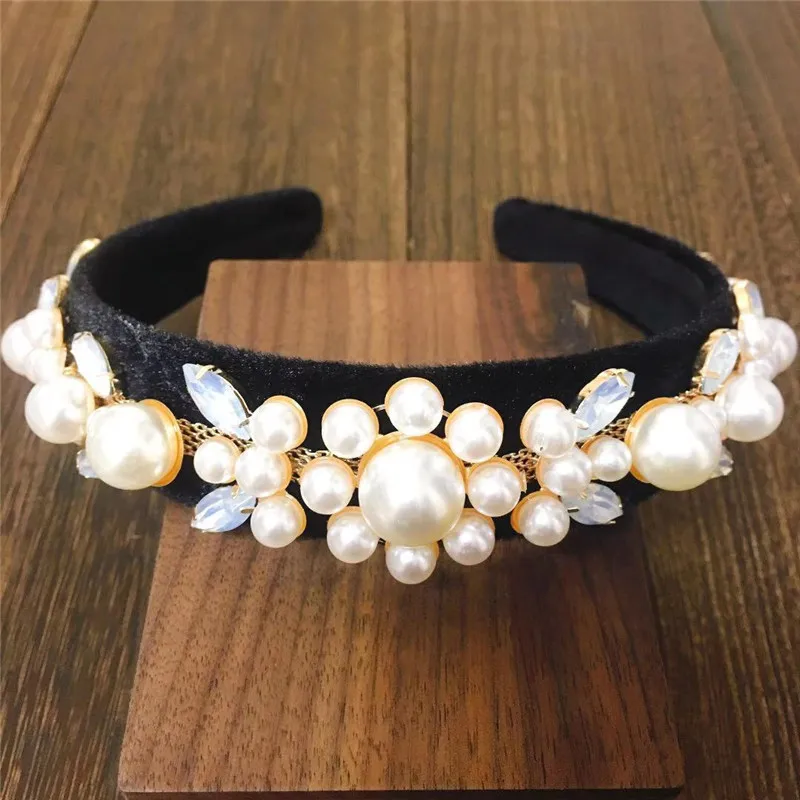 

Pearl Colorful Baroque Rhinestone Headband Hairbands For Women Crystal Rhinestone Hairband Hair Accessories Wholesale