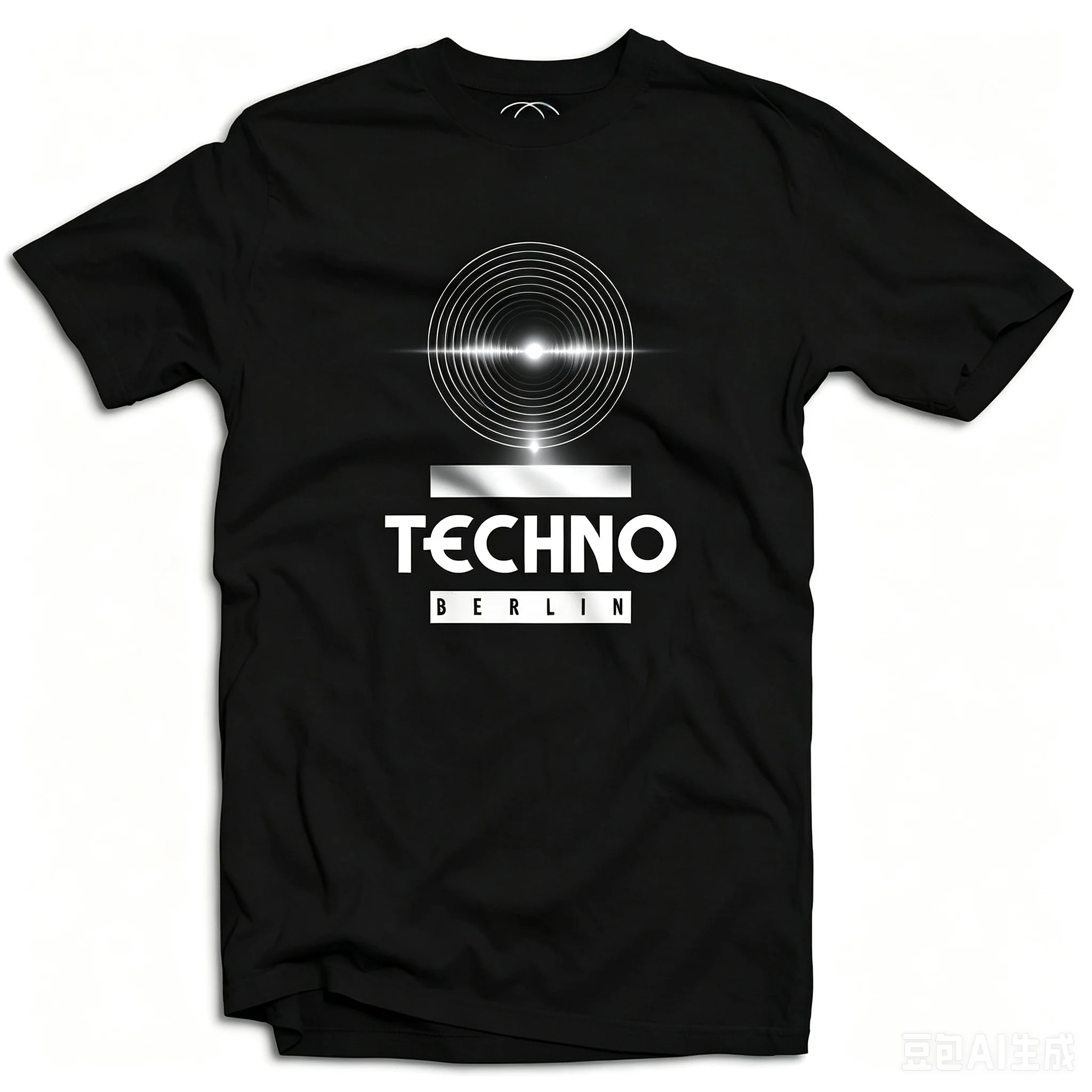 Retro Vinyl Circle Techno Berlin Print T-Shirt EDM Music Lover Unisex Daily Basic Top