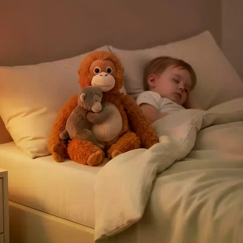 

Cute Mama Punch Monkey Plush Stuffed Toy Cartoon Animal Doll Soft Snuggle for Children Sleeping and Playtime