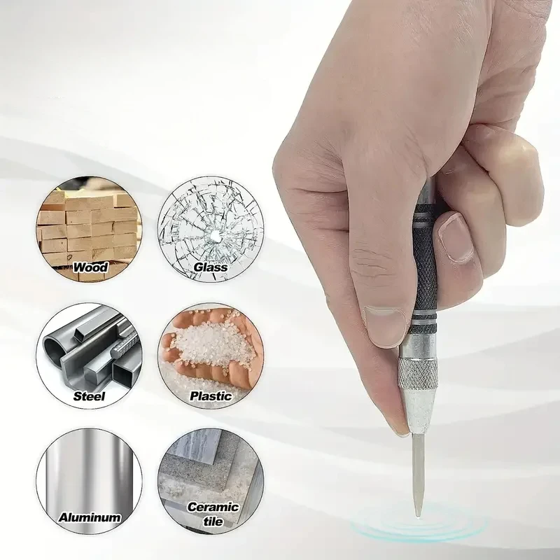 Auto Center Puncher Hole Marker Wood Metal Steel Spring Load Kerner Drill Locator Heavy Duty Punch Carpentry Automatic Hand Tool