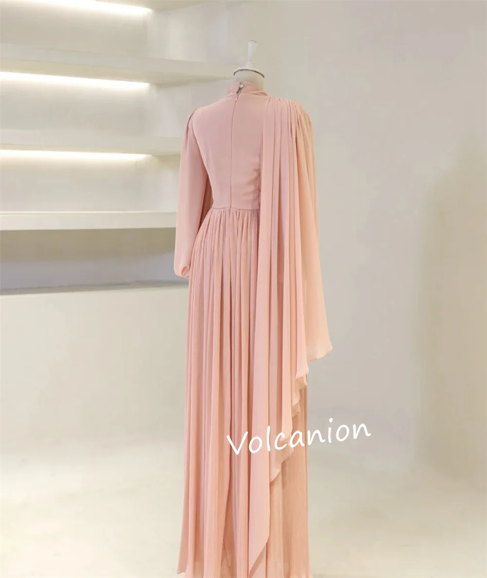 Customized Chiffon Sequined Rhinestone High Collar A-line Long Dresses Bespoke Occasion Classic Elegant Sizes Available