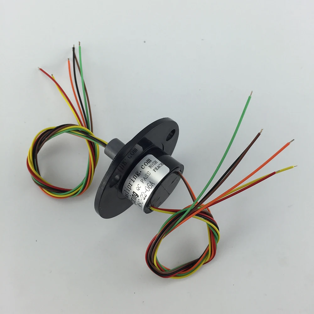 Solid Round Cap Slip Ring Rotating Table Stage Light Conductive Ring Collector Ring Brush 2-24 Wire Current 2A