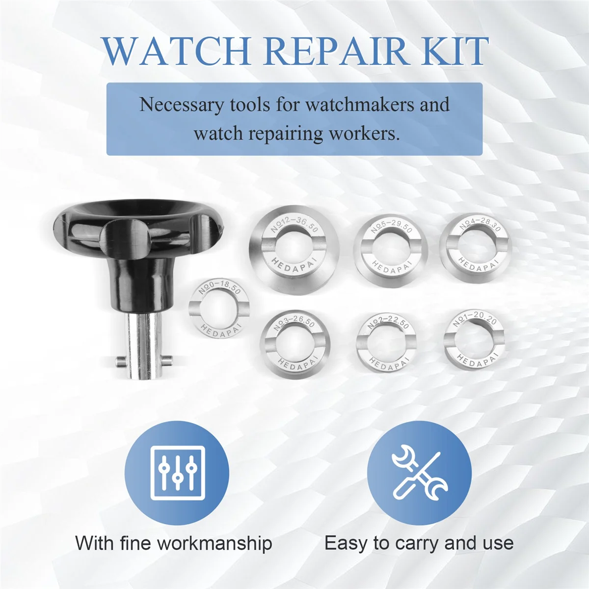 防水時計バックオープナー,キークロージングツール,ロレックスチューダー用のプロの時計修理セット,7種類のサイズ