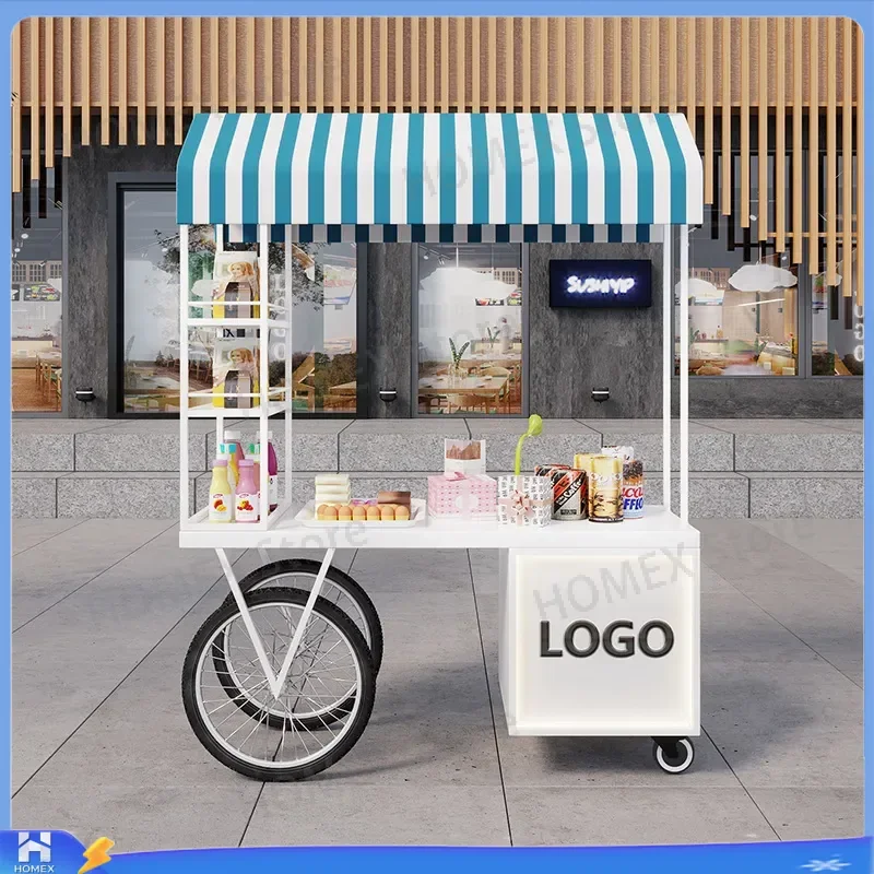 Mobile Food Truck Stall Cart Outdoor Night Market Snack Booth Portable Vendor Trolley Floating Shop Kiosk for Street Vending