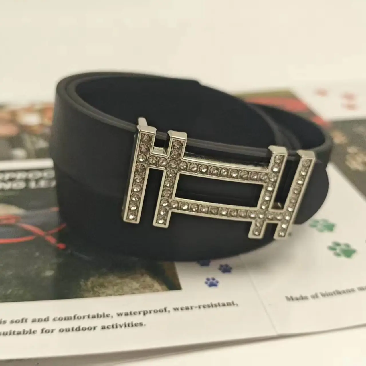 1 Piece of Women's Belt, Simple and Versatile, Fashionable Rhinestone Buckle, Suitable for Skirt, Pants, Daily Leisure