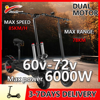 JUESHUAI E Scooter for Adults 6000W Dual Drive Electric Scooter 20AH/26AH Lithium Battery Scooter Electric with Seat/Non-Seat