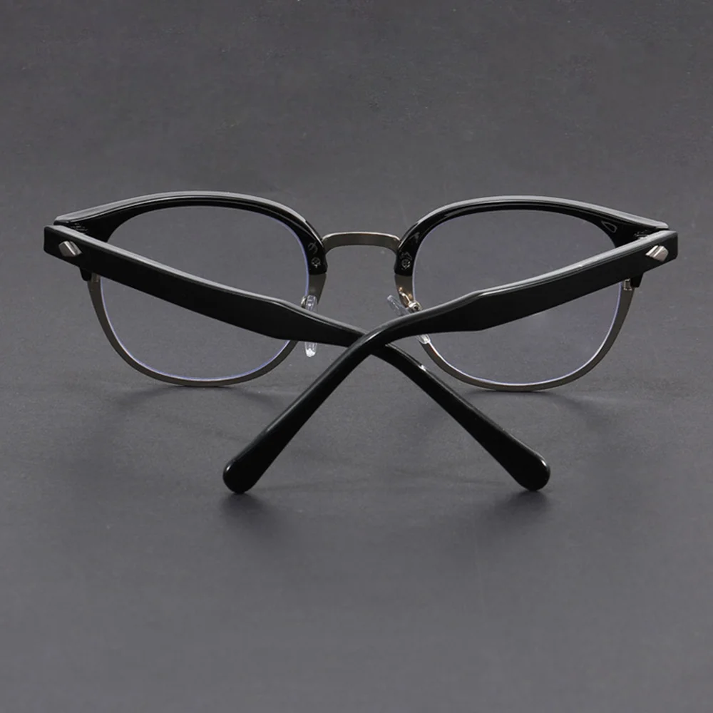 VIVIBEE Retro Semi-rimless Blue Light Blocking Glasses Men\'s Computer Anti Screen Filter Eyeglasses Gaming Women Square Eyewear
