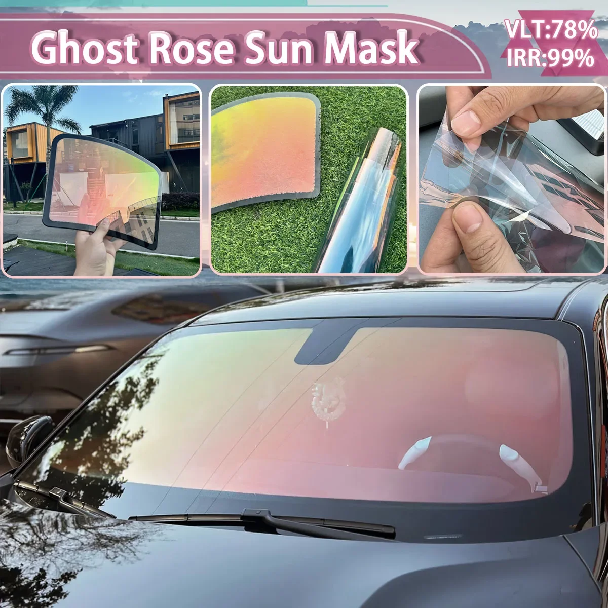 Source Factory Red Phantom Chameleon Windshield Tint Iridescent Color Shift Decorative Solar Film Anti UV For Auto Glass