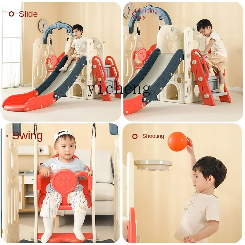 YY Indoor Small Swing and Slides Plastic Baby Slide Folding Household Three-in-One