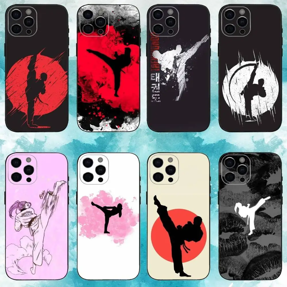 

S-Sports T-Taekwondo Phone Case For iPhone17,16,15,14,13,12,11 Plus,Pro Max Soft Black Cover