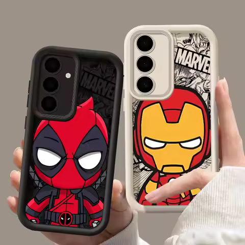 Cute Marvel Catoon For Samsung Galaxy S25 Ultra S24 S23 S21 S20 FE S22 Plus S24FE Shockproof Phone Case Deadpool A35 A55 Cover