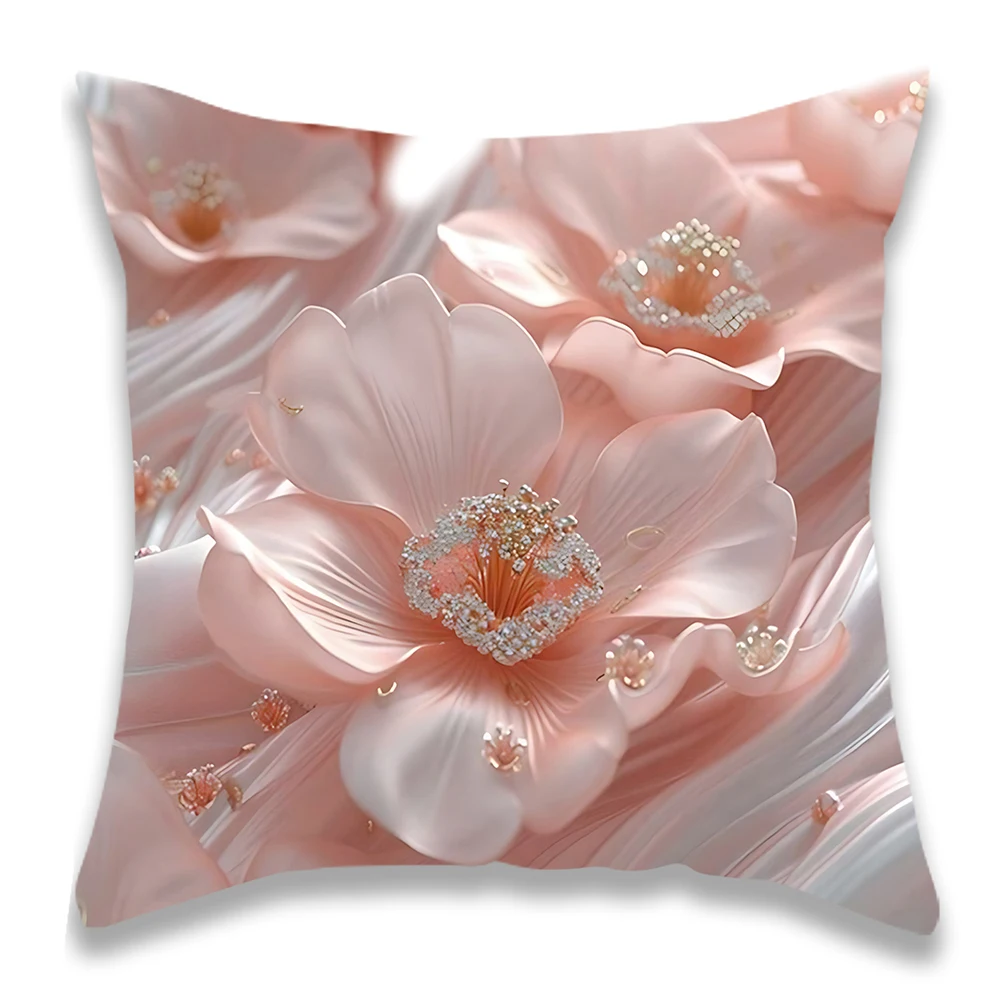 1Pc Floral Square Pillow Case 18x18In Pillow Cover Throw Pillowcase Luxury Style Home Decor Cushion Cover for Sofa Pillow Cases