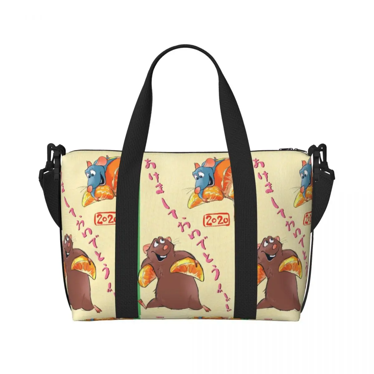 

Custom Large Ratatouille Wallpaper Tote Bag Women Shopper Shoulder Beach Gym Travel Bag