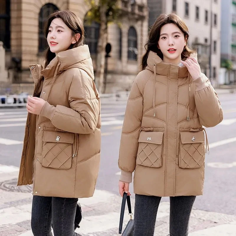 2023 New Winter Jacket Women Parkas Hooded Female Thicken Warm Jacket Cotton Padded Parka Loose Snow Coat Waterproof Outwear