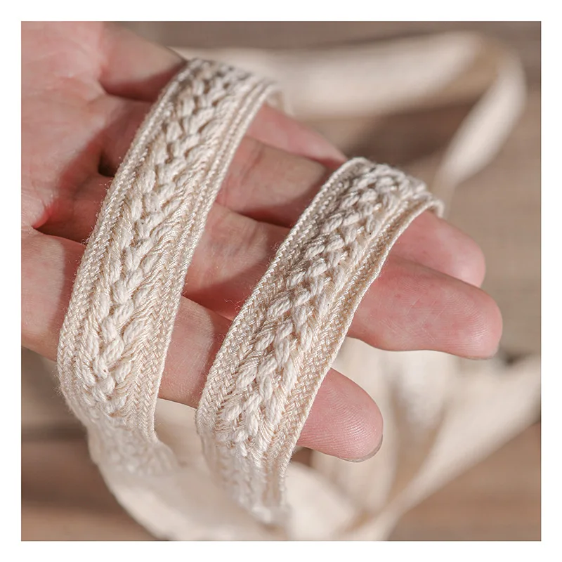 DIY اليدوية حبل القنب مضفر حزام القطن الإبداعية الدانتيل قطاع الرجعية اكسسوارات المنزل الحرف حقيبة الملابس والاكسسوارات