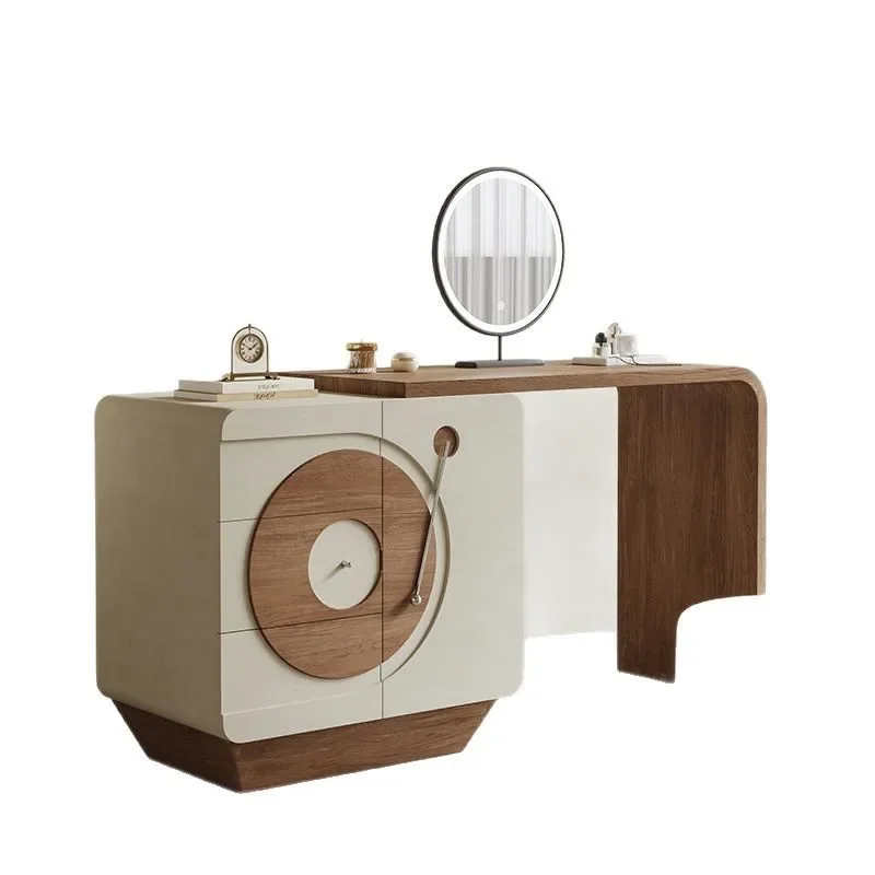 

Solid wood dresser, chest integrated cream style, small storage makeup table, French retro bedroom