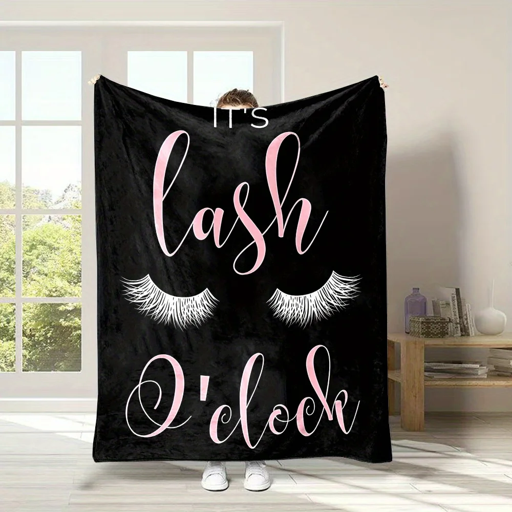Eyelashes Pattern Print Throw Blanket Soft Lightweight Blanket for Bed Couch Sofa Living Room Travel Camping Blankets