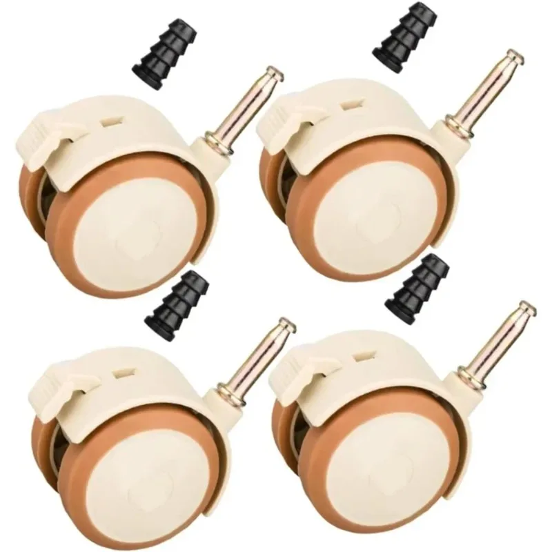 2/4/6/8Pcs Swivel Caster Cabinet Clamp with Brake Wheels Nylon Furniture Support Leg Furniture Crib for Chairs Baby Bed Trolley