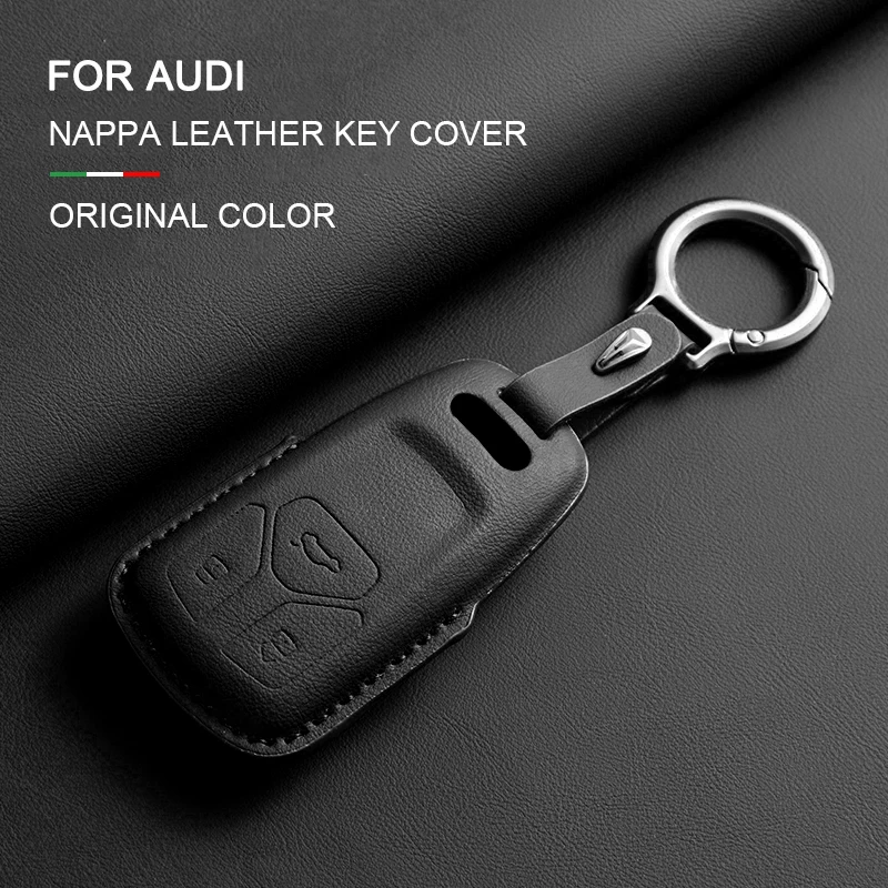

Leather Car Key Case Cover For Audi A1 A3 8Y D5 4N A4 A5 A6 C8 A7 A8 Quattro Q3 Q5 Q7 4M S4 S5 S6 S7 S8 R8 TT Key Protector Fob